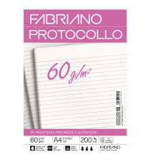 Foglio protocollo - A4 - 1 rigo - 60 gr - Fabriano - conf. 200 pezzi