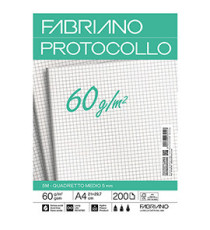 Foglio protocollo - A4 - 5 mm - 60 gr - Fabriano - conf. 200 fogli