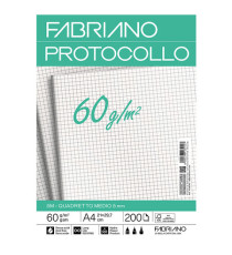 Foglio protocollo - A4 - 5 mm - 60 gr - Fabriano - conf. 200 fogli