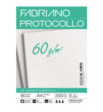 Foglio protocollo - A4 - 5 mm - 60 gr - Fabriano - conf. 200 fogli