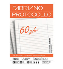 Foglio protocollo - A4 - uso bollo - 60 gr - Fabriano - conf. 200 pezzi
