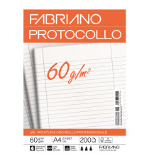 Foglio protocollo - A4 - uso bollo - 60 gr - Fabriano - conf. 200 pezzi