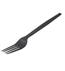 Forchetta monouso in CPLA - 16 cm - nero - Leone - conf. 50 pezzi