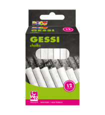 Gessetti tondi - ø 10 x 81 mm - bianco - Deco - Scatola 12 gessetti tondi