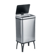 Gettacarte pieghevole Houdini - con coperchio - 35,5 x 26 x 71,5 cm - 40 L - acciaio inox - Medial