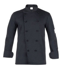 Giacca cuoco Adriano - da uomo - manica lunga - taglia M - nero - Giblor's