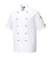Giacca cuoco Kent - maniche corte - taglia L - bianco - Portwest