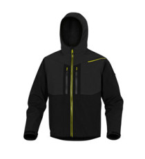 Giacca Softshell Horten - tessuto Softshell/poliestere/elastan - con cappuccio - taglia XL - nero/giallo - Deltaplus