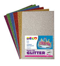 Gomma Crepp Glitter - 20x30 cm - colori assortiti - DECO - busta 10 fogli