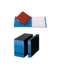 Gruppo 4 portatabulati - ad anelli - dorso 5 cm - 31,5x29 cm - azzurro - Cartotecnica del Garda