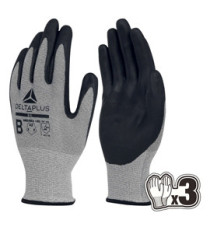Guanti antitaglio Venicut B07 - maglia econocut - palmo in nitrile - taglia 08 - grigio - Deltaplus - pack 3 paia