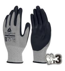 Guanti antitaglio Venicut B07 - maglia econocut - palmo in nitrile - taglia 09 - grigio - Deltaplus - pack 3 paia