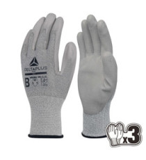 Guanti antitaglio Venicut B08 - maglia econocut - palmo in poliuretano - taglia 10 - grigio - Deltaplus - pack 3 paia