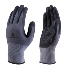 Guanti di precisione VE727NO - poliammide - palmo in nitrile/poliuretano - grip sul palmo - taglia 09 - grigio/nero - De