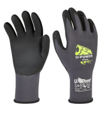 Guanti di protezione FLEX - con polsino nero - taglia 10 - nero/grigio - U-Power