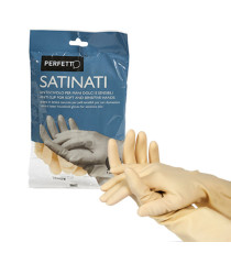 Guanti in lattice - satinati - taglia L/8 - bianco - Perfetto - blister 2 pezzi
