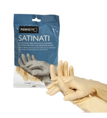Guanti in lattice - satinati - taglia S/6 - bianco - Perfetto - blister 2 pezzi