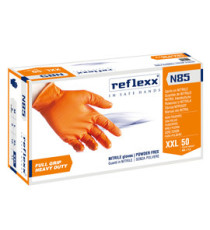 Guanti in nitrile N85 - ultra resistenti - tg XXL - arancione - Reflexx - conf. 50 pezzi