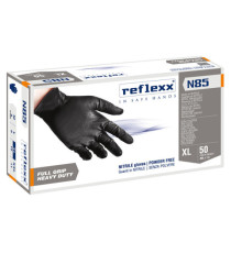 Guanti in nitrile N85B - ultra resistenti - tg XL - nero - Reflexx - conf. 50 pezzi