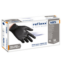Guanti in nitrile N85B - ultra resistenti - tg XL - nero - Reflexx - conf. 50 pezzi
