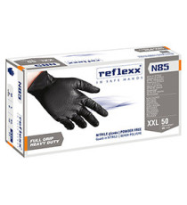 Guanti in nitrile N85B - ultra resistenti - tg XXL - nero - Reflexx - conf. 50 pezzi