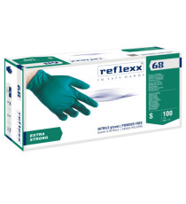 Guanti in nitrile R68 - senza polvere - taglia S - verde - Reflexx - conf. 100 pezzi