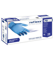 Guanti in nitrile R70 - senza polvere - tg XL - azzurro - Reflexx - conf. 100 pezzi