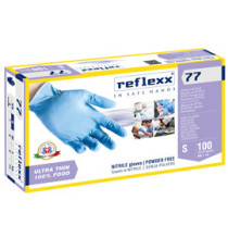 Guanti in nitrile R77 - tg S - azzurro - Reflexx - conf. 100 pezzi