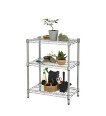 Kit scaffale Archimede Outdoor - 3 ripiani - 36 x 60 x75 cm - acciaio zincato - cromato - Serena Group