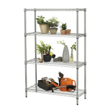 Kit scaffale Archimede Outdoor - 4 ripiani - 36 x 90 x 137 cm - acciaio zincato - cromato - Serena Group