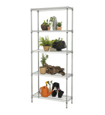 Kit scaffale Archimede Outdoor - 5 ripiani - 36 x 90 x 177 cm - acciaio zincato - cromato - Serena Group