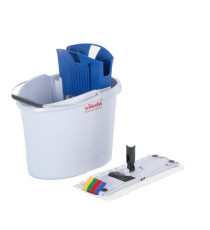 Kit UltraSpeed Mini - secchio da 10 L con strizzatore + mop + telaio 34 cm - mix di prodotti in omaggio inclusi - Vileda