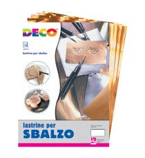 Lastre alluminio/rame - 20 x 30 cm - Deco - conf.12 pezzi