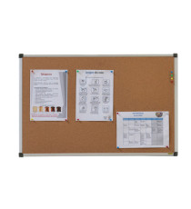 Lavagna - 45 x 60 cm - superficie in sughero - cornice in alluminio - Starline