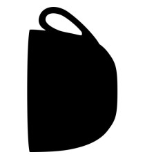 Lavagna da parete Silhouette - 44,5 x 30 cm - forma tazza - nero - Securit