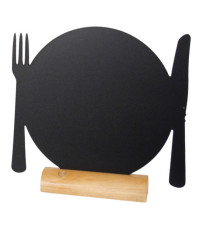 Lavagna da tavolo Silhouette - 24 x 25 cm - forma piatto - nero - Securit