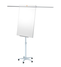 Lavagna portablocco Classic con ruote - 100 x 70 cm - bracci estensibili - bianco - Nobo