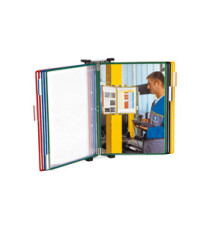 Leggio T Technic - da muro - 10 tasche - PVC - colori assortiti - Djois