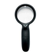 Lente di ingrandimento 1137 - diametro 7,5 cm - con led - nero - Lebez