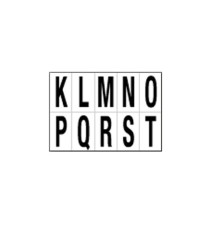 Lettere adesive da K a T - in PVC - 56 x 99 mm - 10 et/fg - 1 foglio - nero/bianco