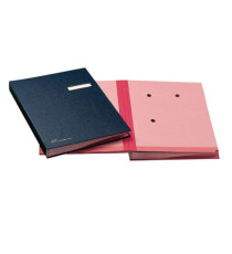 Libro firma - 18 intercalari - con porta etichette - 24x34 cm - blu - Fraschini