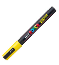Marcatore a base d'acqua Uni Posca PC3M  - punta fine da 0,9mm a 1,3mm - giallo - Uni Mitsubishi