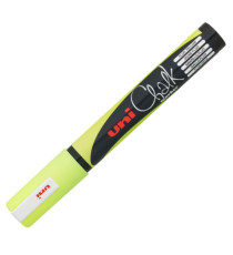 Marcatore a gesso liquido Uni Chalk Marker - punta tonda da 1,80-2,50mm - giallo fluo - Uni Mitsubishi