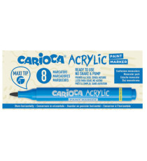 Marcatore Paint Marker acrilico - nero - Carioca - conf. 8 pezzi