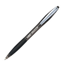 Penne a sfera a scatto Atlantis Soft - punta 1,0mm - nero  - clip in metallo - Bic - conf. 12 pezzi