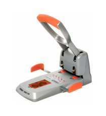 Perforatore HDC150 - max 150 fogli - 2 fori - passo 8 cm - grigio/arancio - Rapid