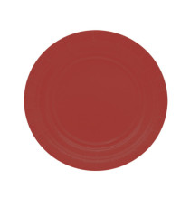 Piatti piani Ecocolor - Ø18cm - biodegradabile - rosso intenso - Big Party - conf. 25 pezzi