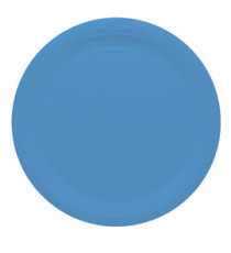 Piatti piani Ecocolor - Ø24cm - biodegradabile - turchese - Big Party - conf. 25 pezzi