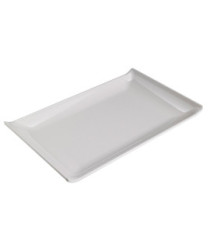 Piatto rettangolare - 28,6 x 18 x 2,8 cm - melamina - bianco - Leone