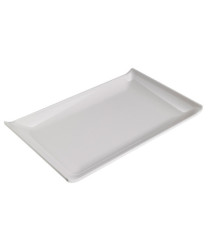Piatto rettangolare - 28,6 x 18 x 2,8 cm - melamina - bianco - Leone